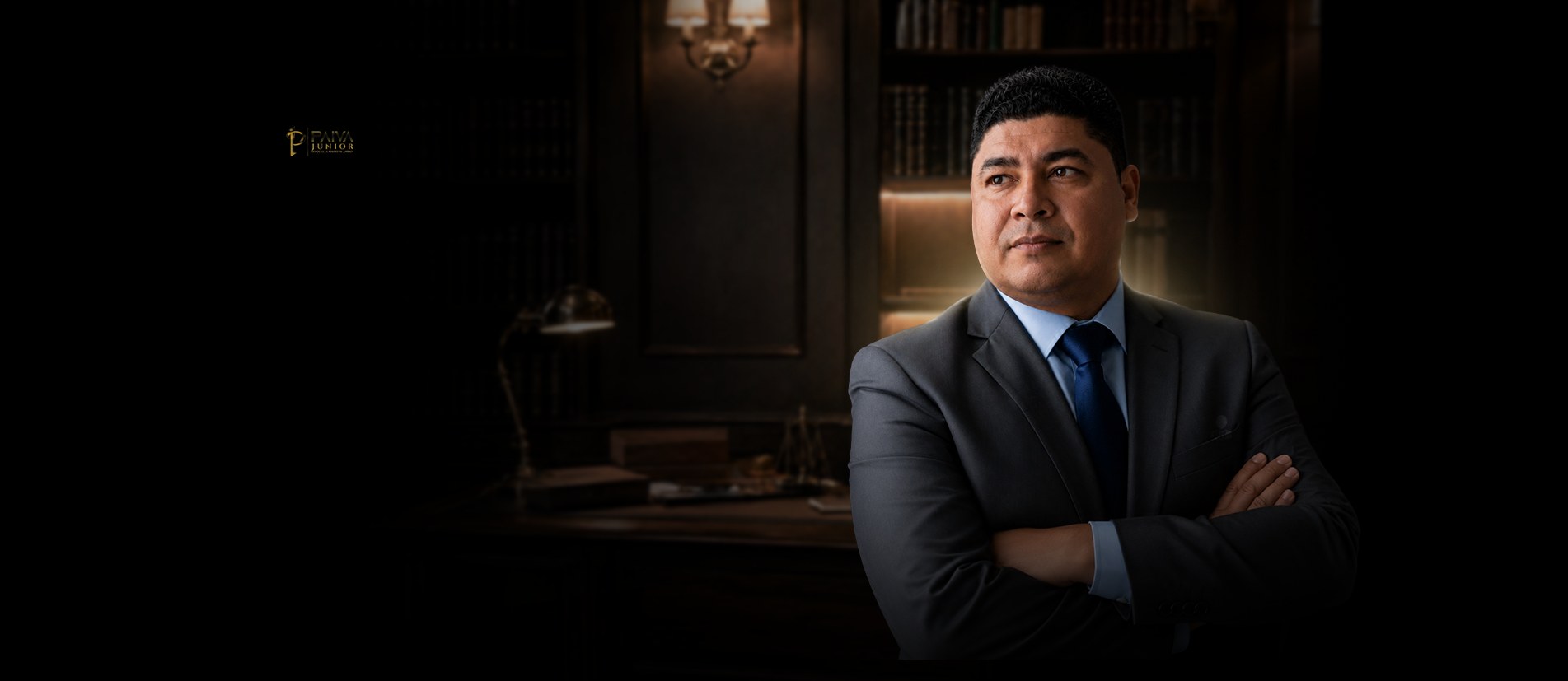Dr. Paiva Júnior, advogado previdenciarista OAB/BA, em seu escritório.
